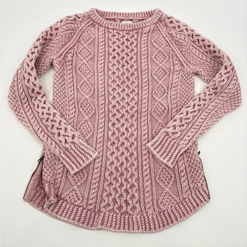 LL Bean | Pink Cable Knit Sweater | size XS